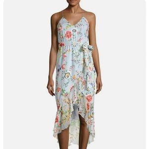 Alice + Olivia light blue floral midi dress size 2